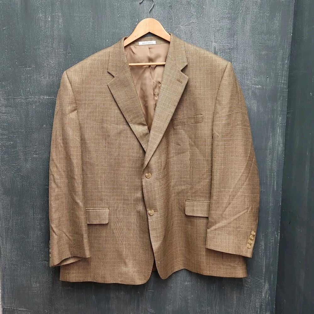 Lauren Ralph Lauren Silk Wool Blazer 50R Brown Sport Coat Classic